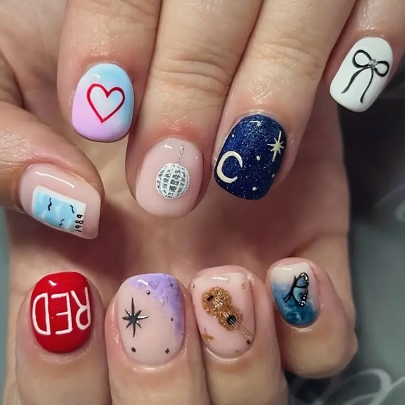 Taylor Swift Accessories - Swiftie Press On Nails Taylor Swift The Eras Tour Fake Nail Set Glue On Acrylic